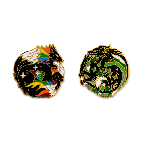 Aro & Rainbow Pride Critter Enamel Pin Collection